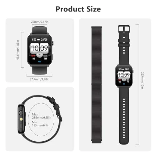 Smart Watch with Flashlight, Bluetooth Calls, Heart Rate Monitor, and 100+ Sports Modes — Smart Watch, Blackview