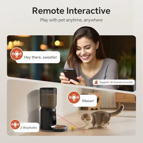 Automatic Cat Feeder with Dual HD Camera and Interactive Toy — Automatic Pet Feeder, Centvicam