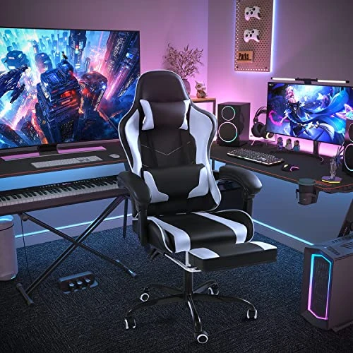 Gaming Chair with Footrest and Massage Lumbar Support — Smart Chairs, Shahoo
