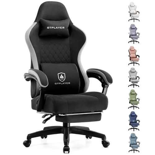 Gaming Chair with Pocket Spring Cushion, Linkage Armrests, and Footrest — Ergonomic Chair, GTPLAYER