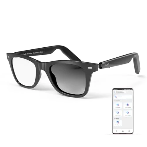 AI Glasses with ChatGPT Assistant, Real-time Translation, and Open-Ear Audio — Smart Glasses, GetD