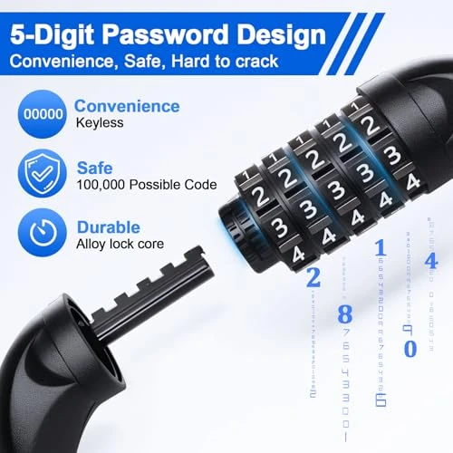 Combination Bike Chain Lock, NDakter