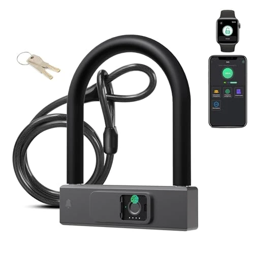 Fingerprint Bike U-Lock with Cable — Smart Lock, eLinkSmart