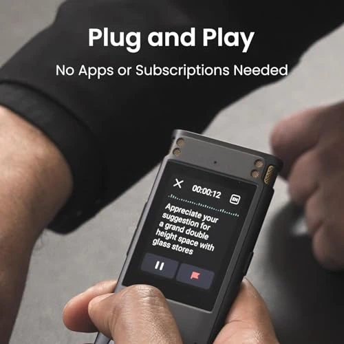 Portable AI Voice Recorder with Playback — Translator Device, iFLYTEK