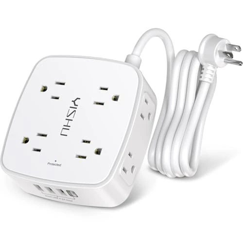 Surge Protector Power Strip with 8 Outlets and 4 USB Ports, YISHU