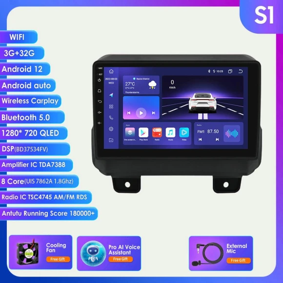 Android Car Radio with GPS Navigation and CarPlay — Car Infotainment System, Hizpo