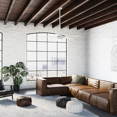 Indoor Ceiling Fan With Light, Remote, 60-inch, Fresh White, Casual-style, Hunter