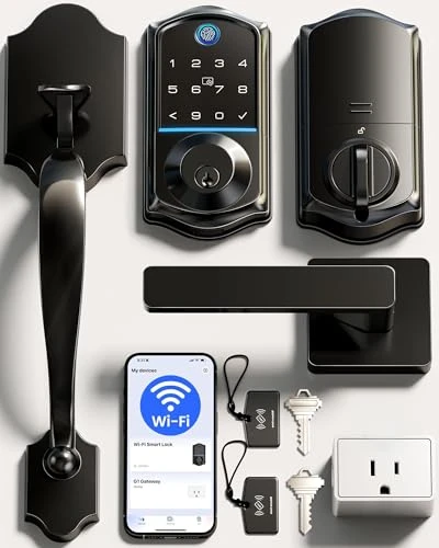Wi-Fi Smart Fingerprint Front Door Lock Set — Smart Lock, Veise
