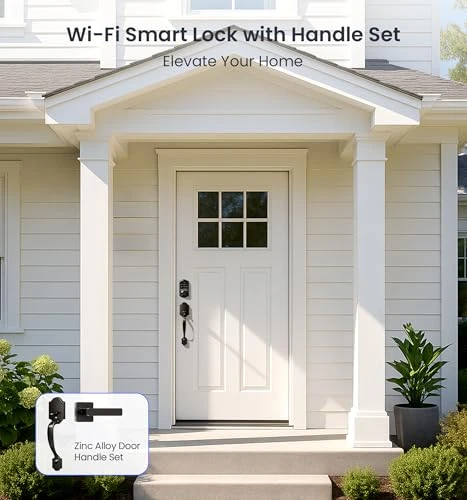 Wi-Fi Smart Fingerprint Front Door Lock Set — Smart Lock, Veise