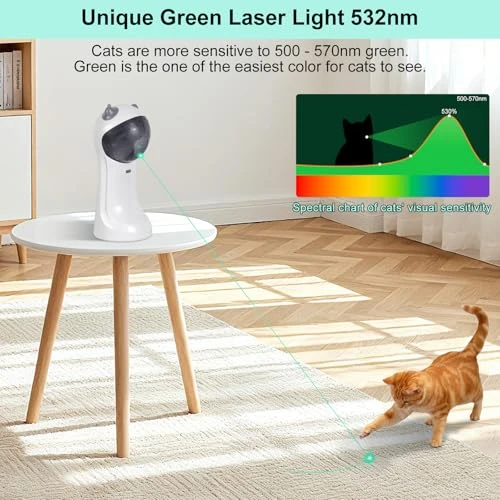 Automatic Motion-Activated Cat Toy with Green Light — Automatic Cat Toy, TBTeek