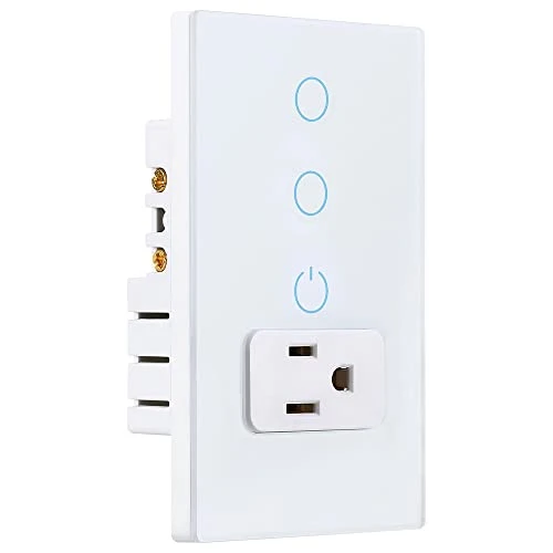 Combination Smart Touch Light Switch and Smart WiFi Power Wall Outlet — Smart Switch, KEYGMA