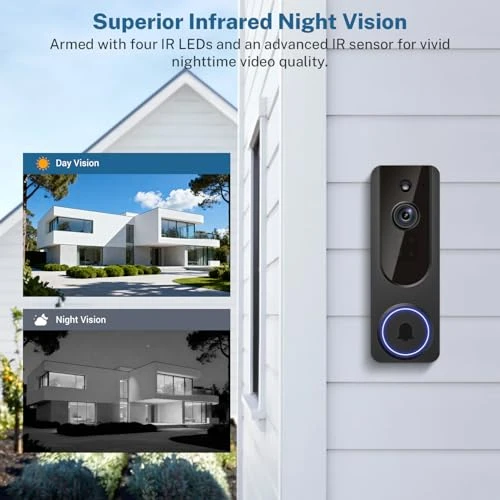 Doorbell Camera Wireless with Indoor Receiver — Video Doorbell, Hubposh