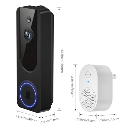 Doorbell Camera Wireless with Indoor Receiver — Video Doorbell, Hubposh