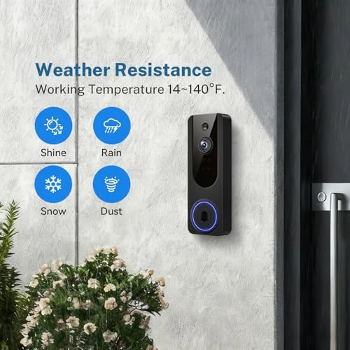 Doorbell Camera Wireless with Indoor Receiver — Video Doorbell, Hubposh