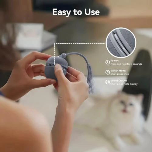 Interactive Cat Toy Ball with Interchangeable Shells — Automatic Cat Toy, Cheerble