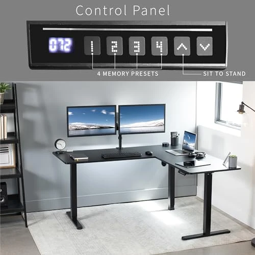 Electric Corner L-Shaped Standing Desk — Standing Desk, VIVO