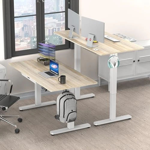 Electric Height Adjustable Standing Desk with Drawer and Memory Preset — Standing Desk, SHW