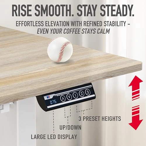 Electric Height Adjustable Standing Desk with Drawer and Memory Preset — Standing Desk, SHW