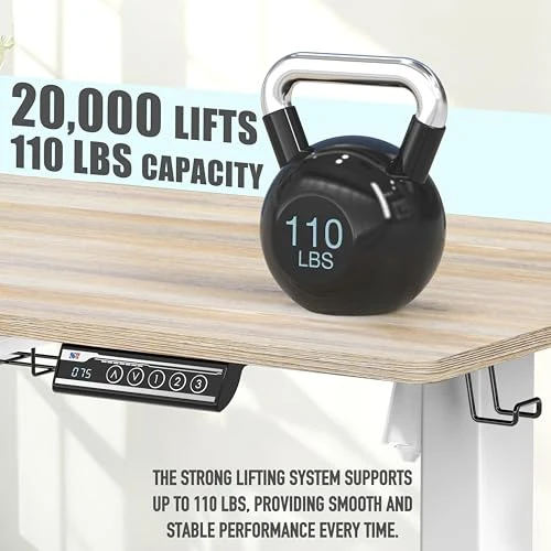 Electric Height Adjustable Standing Desk with Drawer and Memory Preset — Standing Desk, SHW