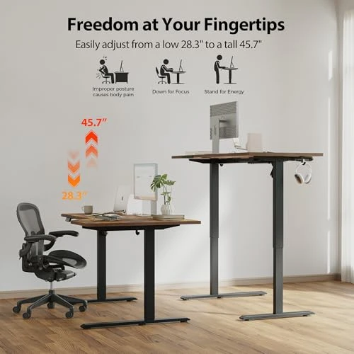 Electric Standing Desk, L-Shaped 55 Inches Height Adjustable Desk, Sit and Stand up for Work Office Home, Ergonomic... — Standing Desk, Agilestic