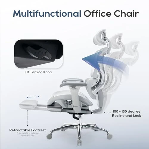 Ergonomic Mesh Office Chair with Footrest — Smart Chairs, COLAMY