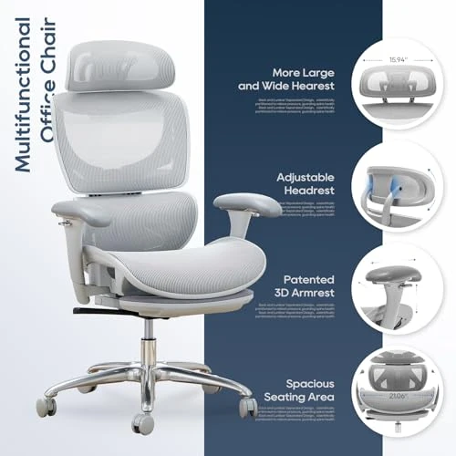 Ergonomic Mesh Office Chair with Footrest — Smart Chairs, COLAMY