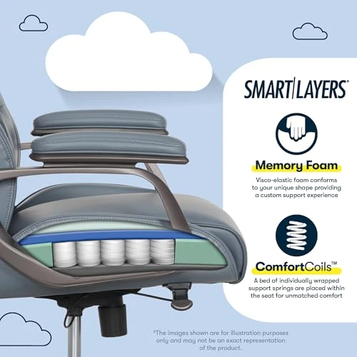 Ergonomic Vegan Leather High-Back Executive Office Chair — Ergonomic Chair, Serta