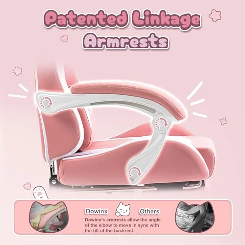 Gaming Chair with Cat Ears and Massage Lumbar Support — Ergonomic Chair, Dowinx