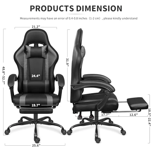 Gaming Chair with Footrest and Massage Lumbar Support — Gaming Chairs, ErgoDesign