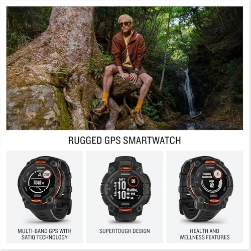 Rugged Outdoor GPS Smartwatch with Solar Charged Display and Built-in Flashlight — GPS Watches, Garmin