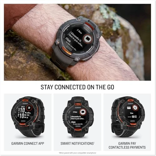 Rugged Outdoor GPS Smartwatch with Solar Charged Display and Built-in Flashlight — GPS Watches, Garmin