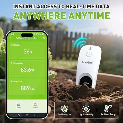 3-in-1 APP Remote Monitoring WiFi Soil Meter — Soil Moisture Sensor, RainPoint