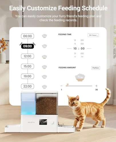 Automatic Cat Feeder and Gravity Water Dispenser — Automatic Feeders, ROJECO