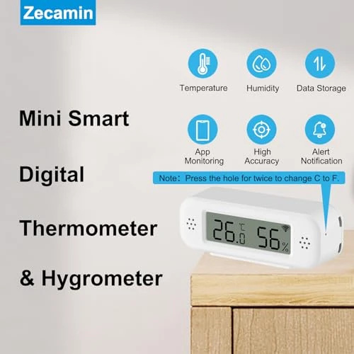 Digital Thermometer Hygrometer — Humidifier, Zecamin
