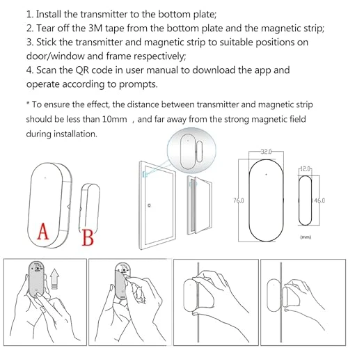 Door and Window Sensor, Jinvocloud