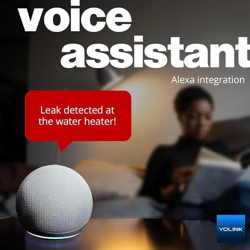 Smart Home Starter Kit with SpeakerHub and Water Leak Sensors — Water Shut Off Valve, YoLink
