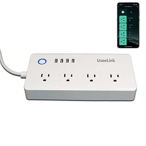 Smart Power Strip with 4 USB Ports and 4 AC Outlets — Smart Plug, UseeLink