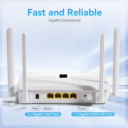 WiFi 6 Router with 4 High-Gain Antennas, BLIYEE