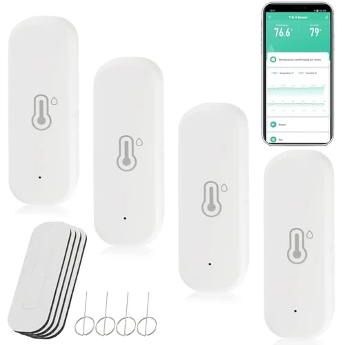 WiFi Hygrometer Thermometer Sensor, Indoor Outdoor Wireless Temperature Humidity Sensor, with Remote Monitor and Alert, JAMHER