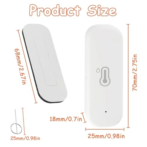 WiFi Hygrometer Thermometer Sensor, Indoor Outdoor Wireless Temperature Humidity Sensor, with Remote Monitor and Alert, JAMHER