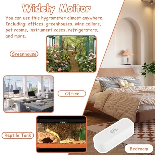 WiFi Hygrometer Thermometer Sensor, Indoor Outdoor Wireless Temperature Humidity Sensor, with Remote Monitor and Alert, JAMHER