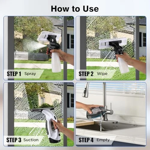 Window Vacuum Squeegee Cordless — Window Cleaning Robot, ZRHI