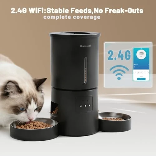 Automatic Cat Feeder with Dual Bowls — Automatic Pet Feeder, Miaosical