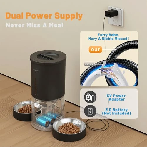 Automatic Cat Feeder with Dual Bowls — Automatic Pet Feeder, Miaosical