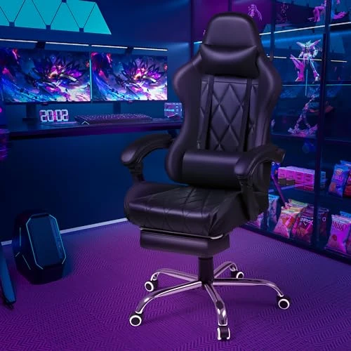 Gaming Chair with Footrest and Massage Lumbar Support — Smart Chairs, Shahoo
