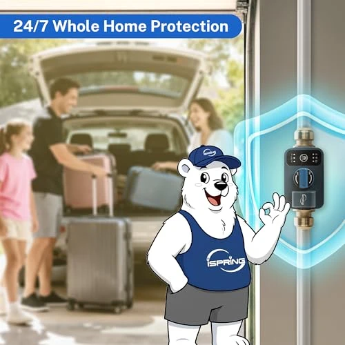 Smart Leak Shut-Off System with Dual Sensors — Water Shut Off Valve, iSpring