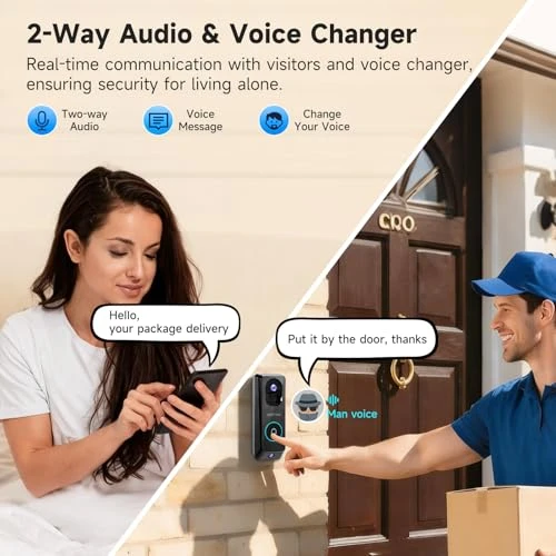 Dual Lens Video Doorbell Camera Wireless with Chime — Video Doorbell, JAIOTlink