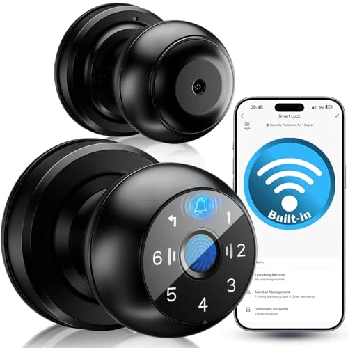 WiFi Smart Fingerprint Door Knob Lock with Keypad — Smart Lock, Swikitec