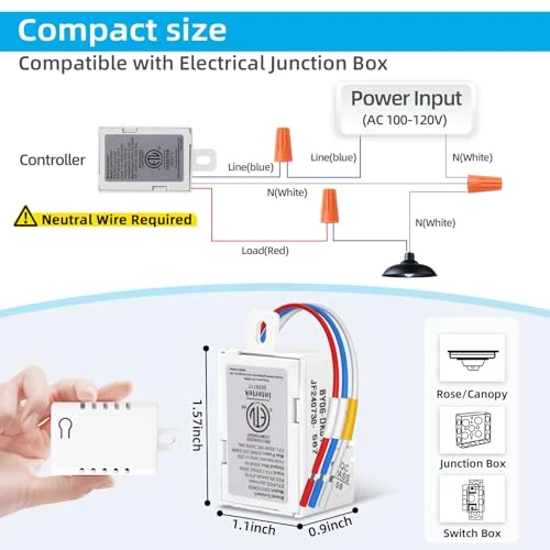 Wireless Dimmer Switch and Receiver Kit — Smart Switch, Sunmerit