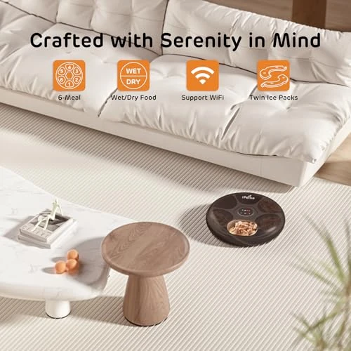 Donut Frost WiFi 6 Meal Automatic Pet Food Dispenser with App Control — Automatic Pet Feeder, iPettie